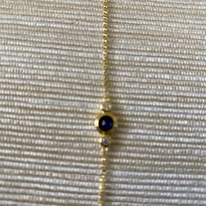 CREATED GEMSTONE Gold-toned chain bracelet 18K GOLD OVER STERLING SILVER